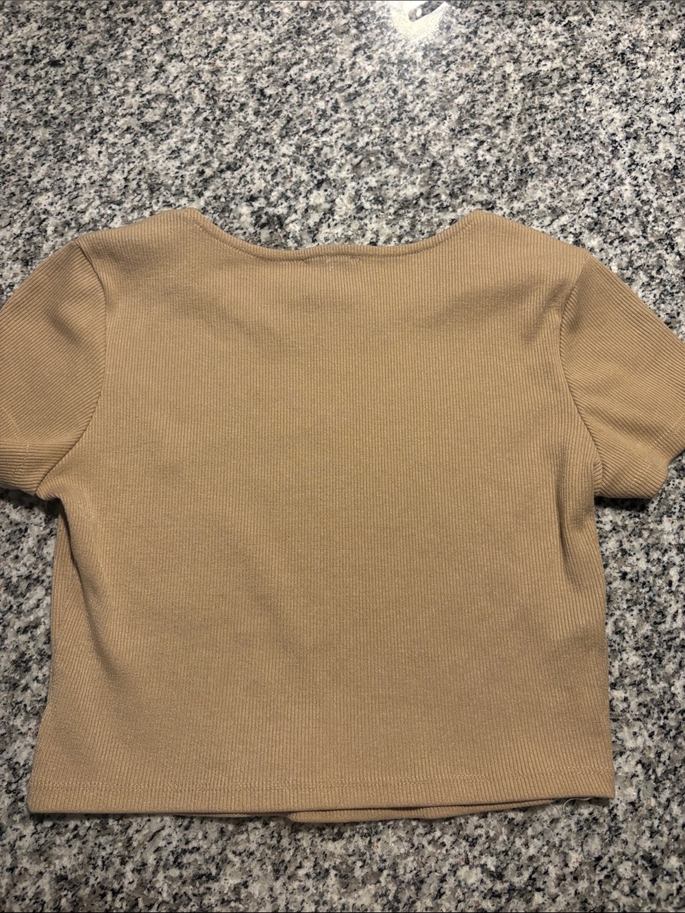 Princess Polly Tan Ribbed Crop - Picture 2 of 3